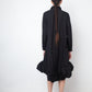 Comme des Garçons AD 2021 black cotton shirt dress with sculptural balloon hems