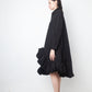 Comme des Garçons AD 2021 black cotton shirt dress with sculptural balloon hems