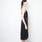 Valentino black slip on dress with lace trims and butterfly embroideries