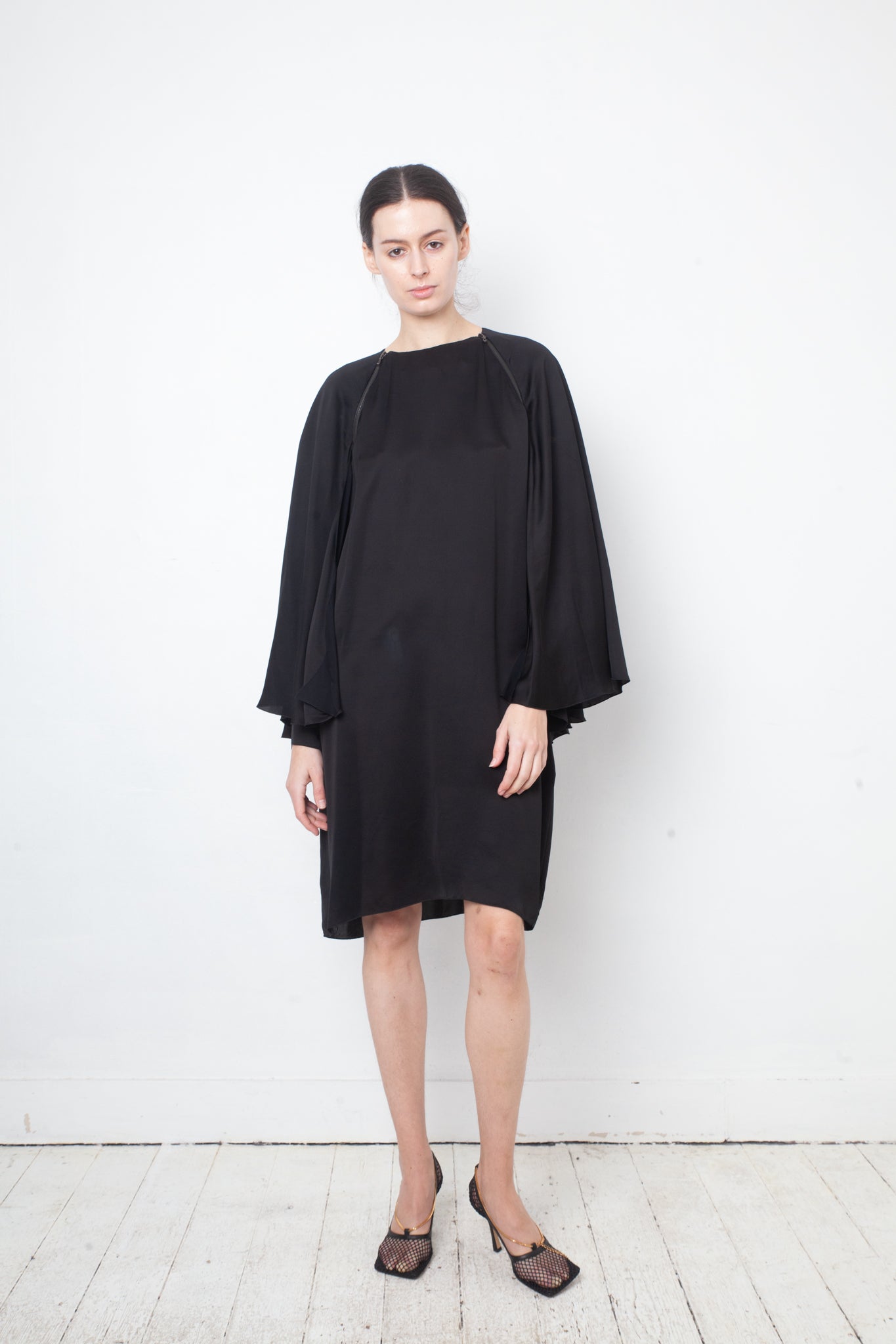 Lanvin Fall 2011 black silk dress with cape