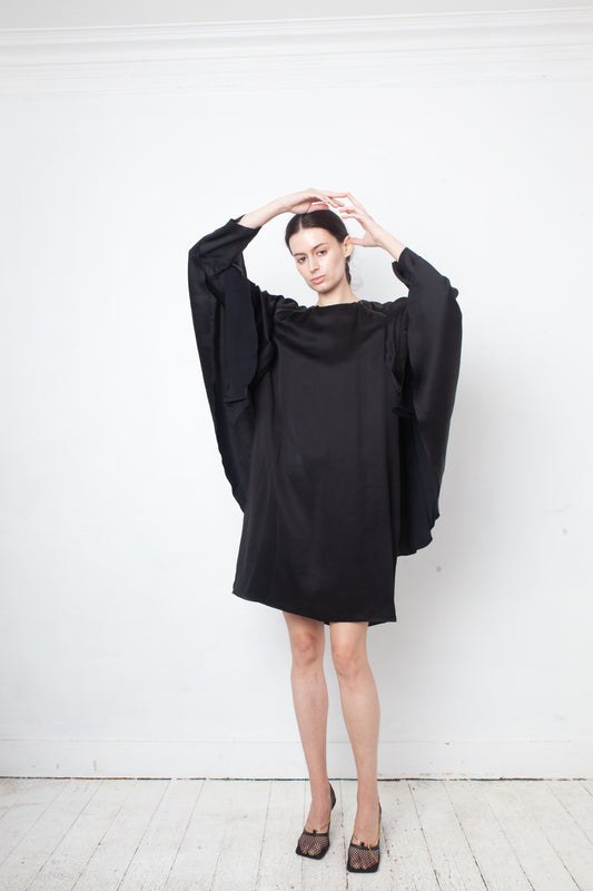 Lanvin Fall 2011 black silk dress with cape