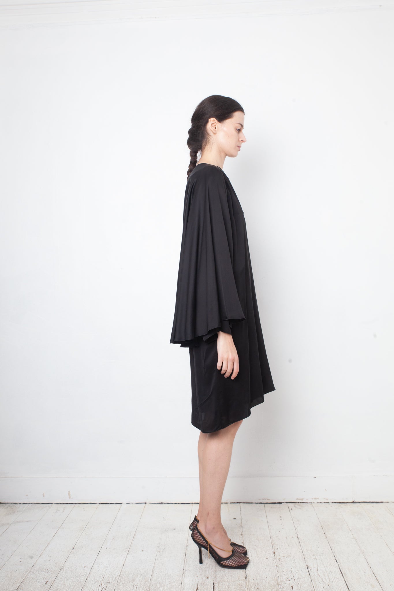 Lanvin Fall 2011 black silk dress with cape