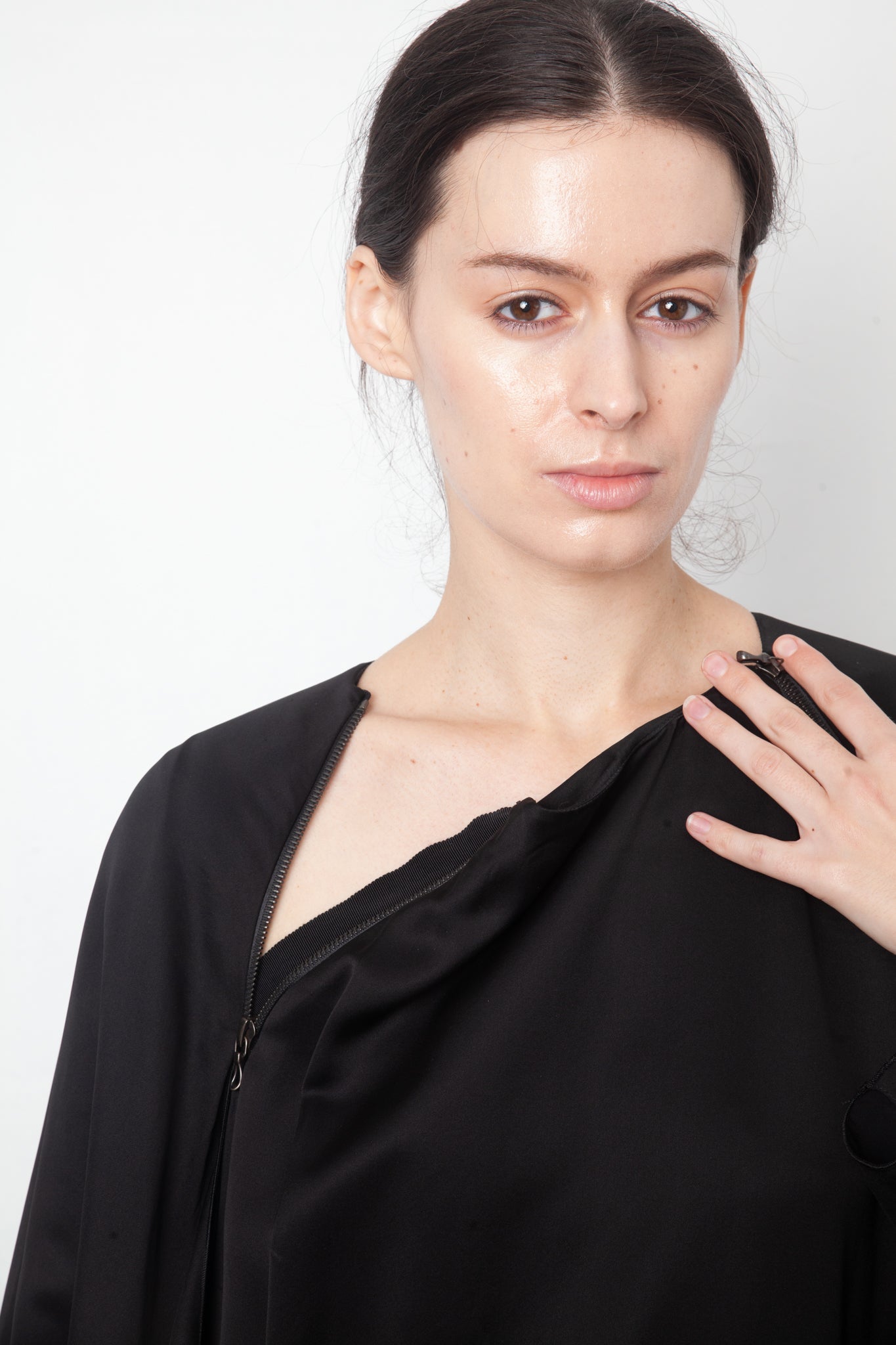 Lanvin Fall 2011 black silk dress with cape