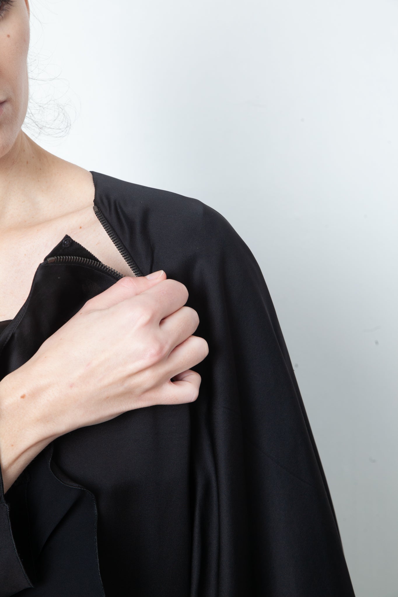 Lanvin Fall 2011 black silk dress with cape