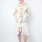 Rick Owens Fall 2013 ivory shearling jacket with hood and buffalo bone buttons