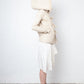 Rick Owens Fall 2013 ivory shearling jacket with hood and buffalo bone buttons