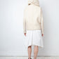 Rick Owens Fall 2013 ivory shearling jacket with hood and buffalo bone buttons