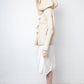 Rick Owens Fall 2013 ivory shearling jacket with hood and buffalo bone buttons
