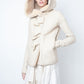 Rick Owens Fall 2013 ivory shearling jacket with hood and buffalo bone buttons