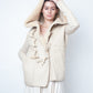 Rick Owens Fall 2013 ivory shearling jacket with hood and buffalo bone buttons