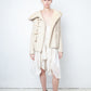 Rick Owens Fall 2013 ivory shearling jacket with hood and buffalo bone buttons