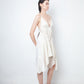 Ann Demeulemeester 2000's ivory silk draped jumpsuit / dress