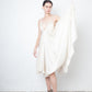 Ann Demeulemeester 2000's ivory silk draped jumpsuit / dress