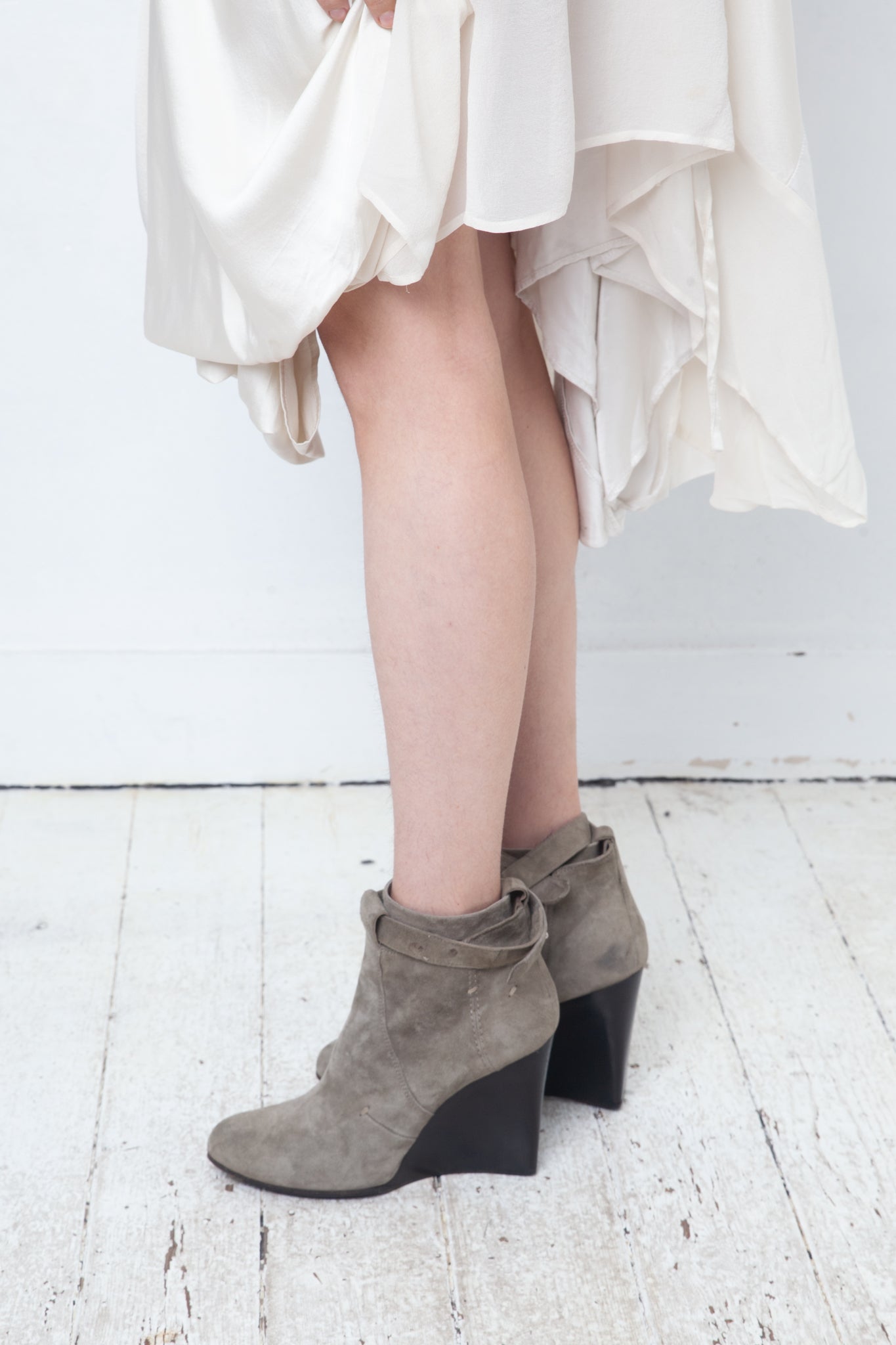 Costume National suede ankle boots wedge heel size 39