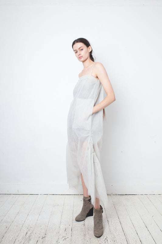 Rick Owens SS 2015 grey tulle pantsuit