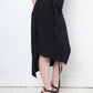 Ann Demeulemeester 2000's black wool asymmetric wrap skirt