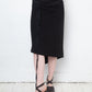Ann Demeulemeester 2000's black wool asymmetric wrap skirt