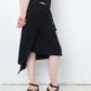 Ann Demeulemeester 2000's black wool asymmetric wrap skirt