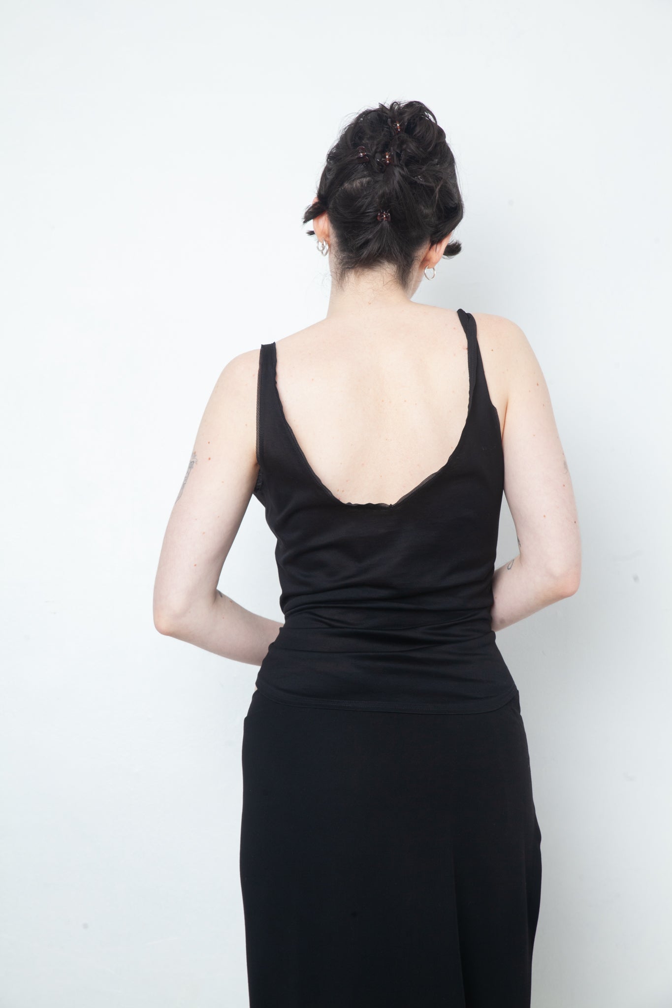 Veronique Branquinho 2000's black tank top with sequin bird