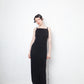 Ann Demeulemeester SS 2023  jersey black long evening dress with draped back
