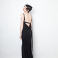Ann Demeulemeester SS 2023  jersey black long evening dress with draped back