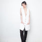 Ann Demeulemeester SS 2022 white denim oversized gilet with back slit and belts
