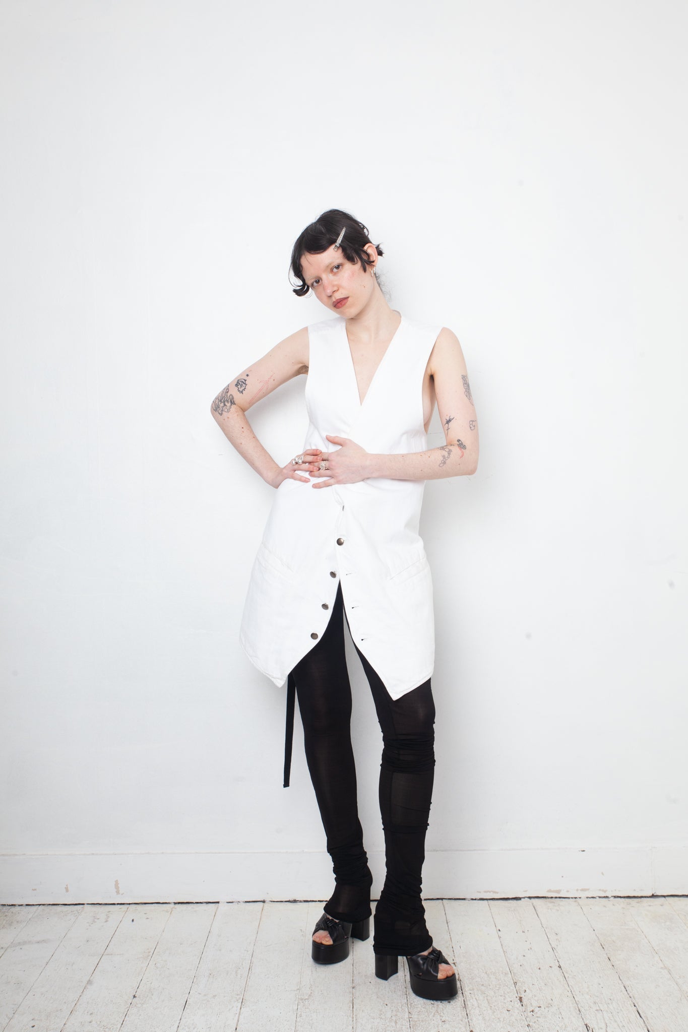 Martin Margiela Spring 2001 black extra long leggings