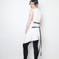 Ann Demeulemeester SS 2022 white denim oversized gilet with back slit and belts