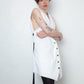 Ann Demeulemeester SS 2022 white denim oversized gilet with back slit and belts