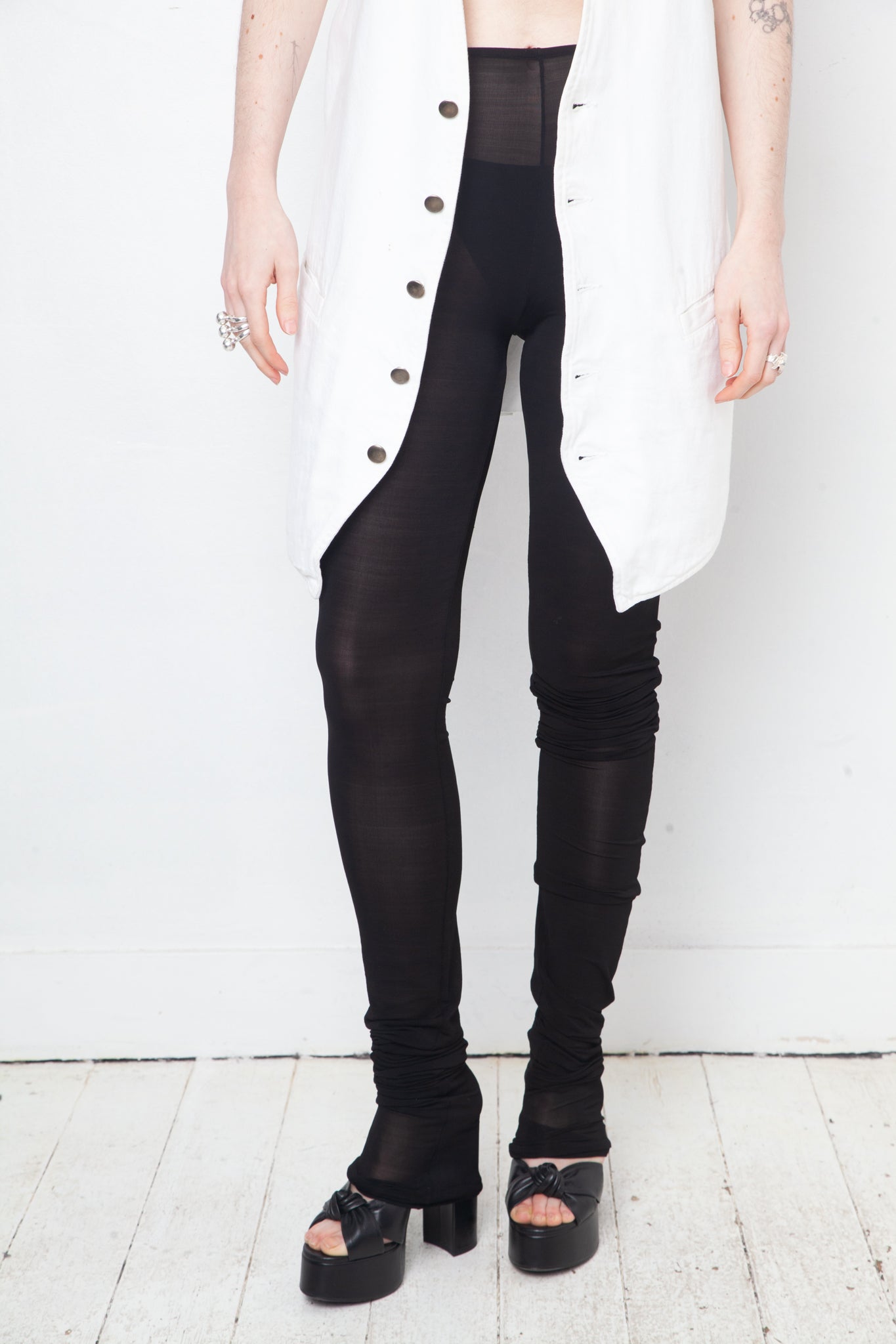 Martin Margiela Spring 2001 black extra long leggings