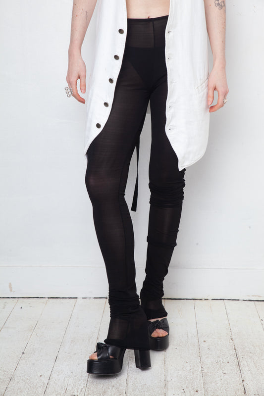 Martin Margiela Spring 2001 black extra long leggings