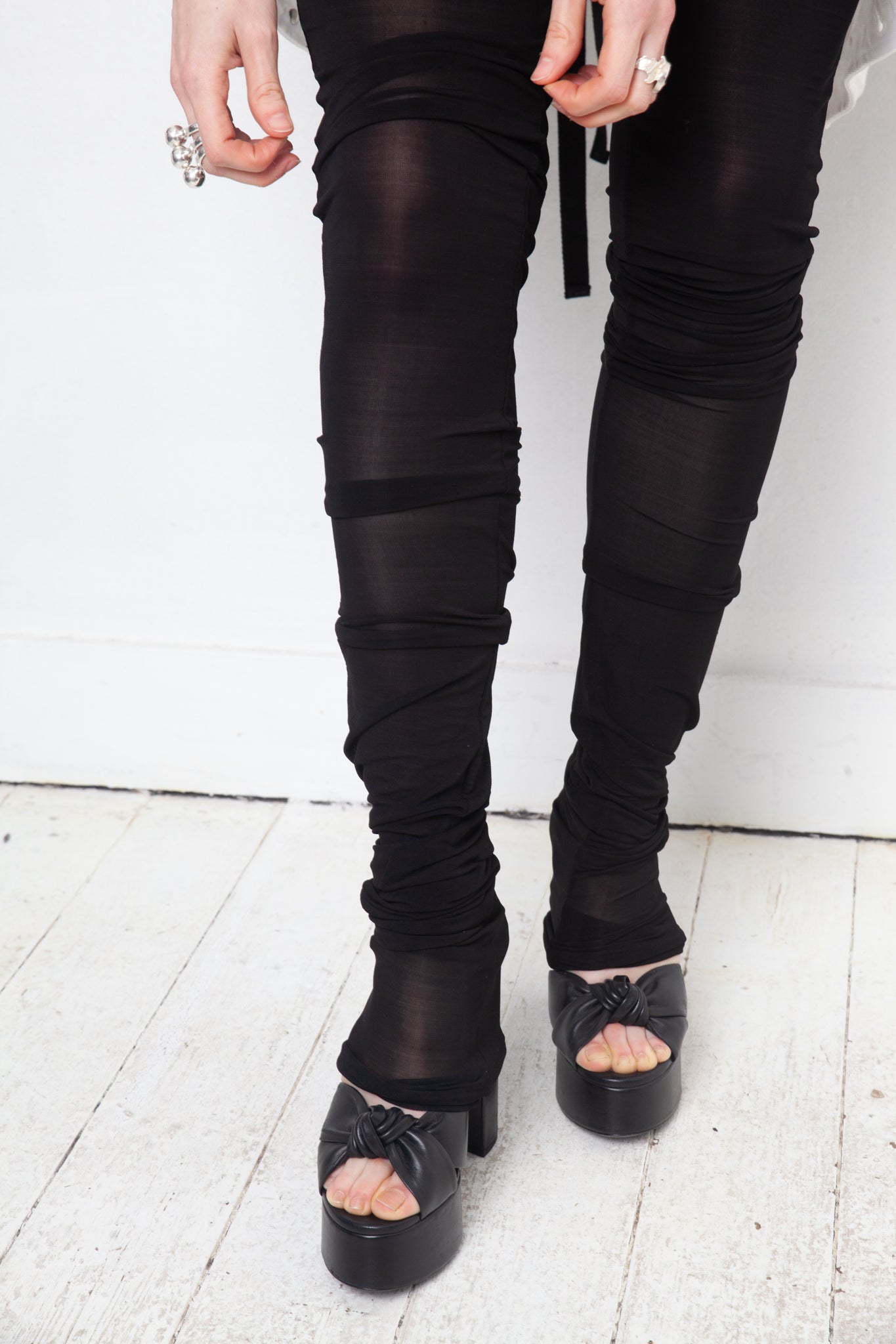 Martin Margiela Spring 2001 black extra long leggings