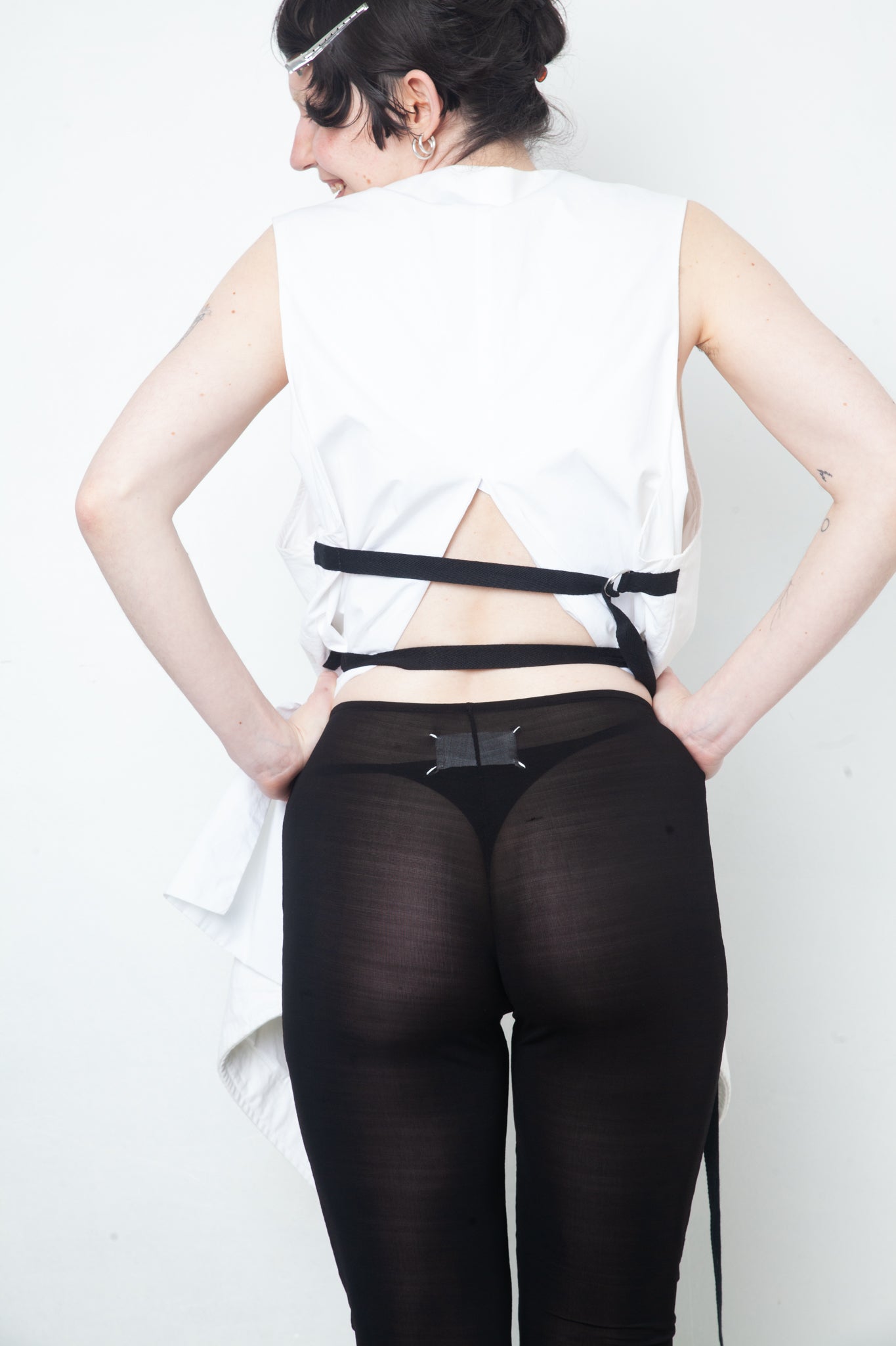 Martin Margiela Spring 2001 black extra long leggings