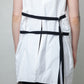 Ann Demeulemeester SS 2022 white denim oversized gilet with back slit and belts