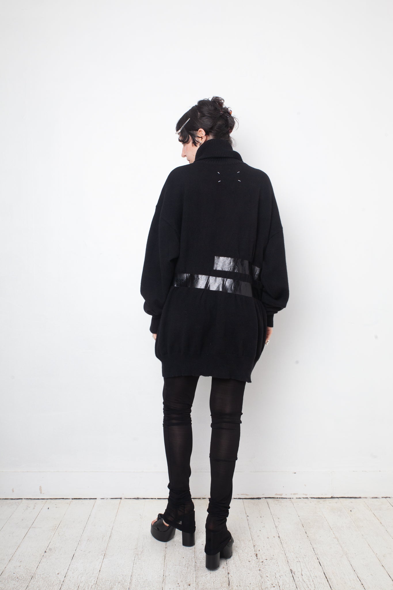 Margiela Fall 2009 black wool knit tape sweater