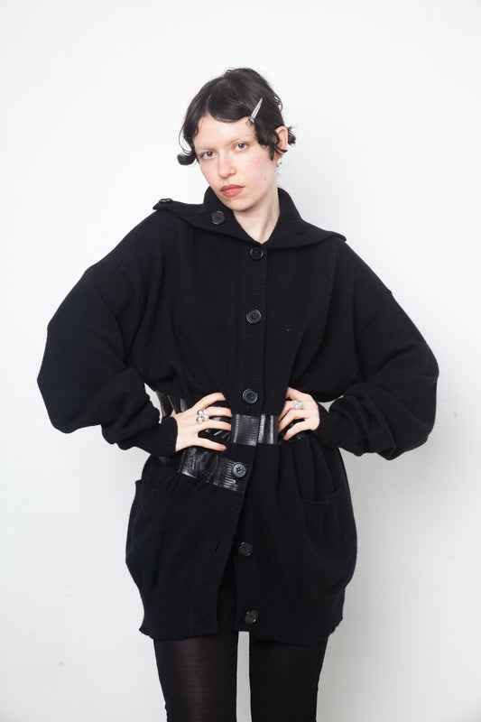 Margiela Fall 2009 black wool knit tape sweater