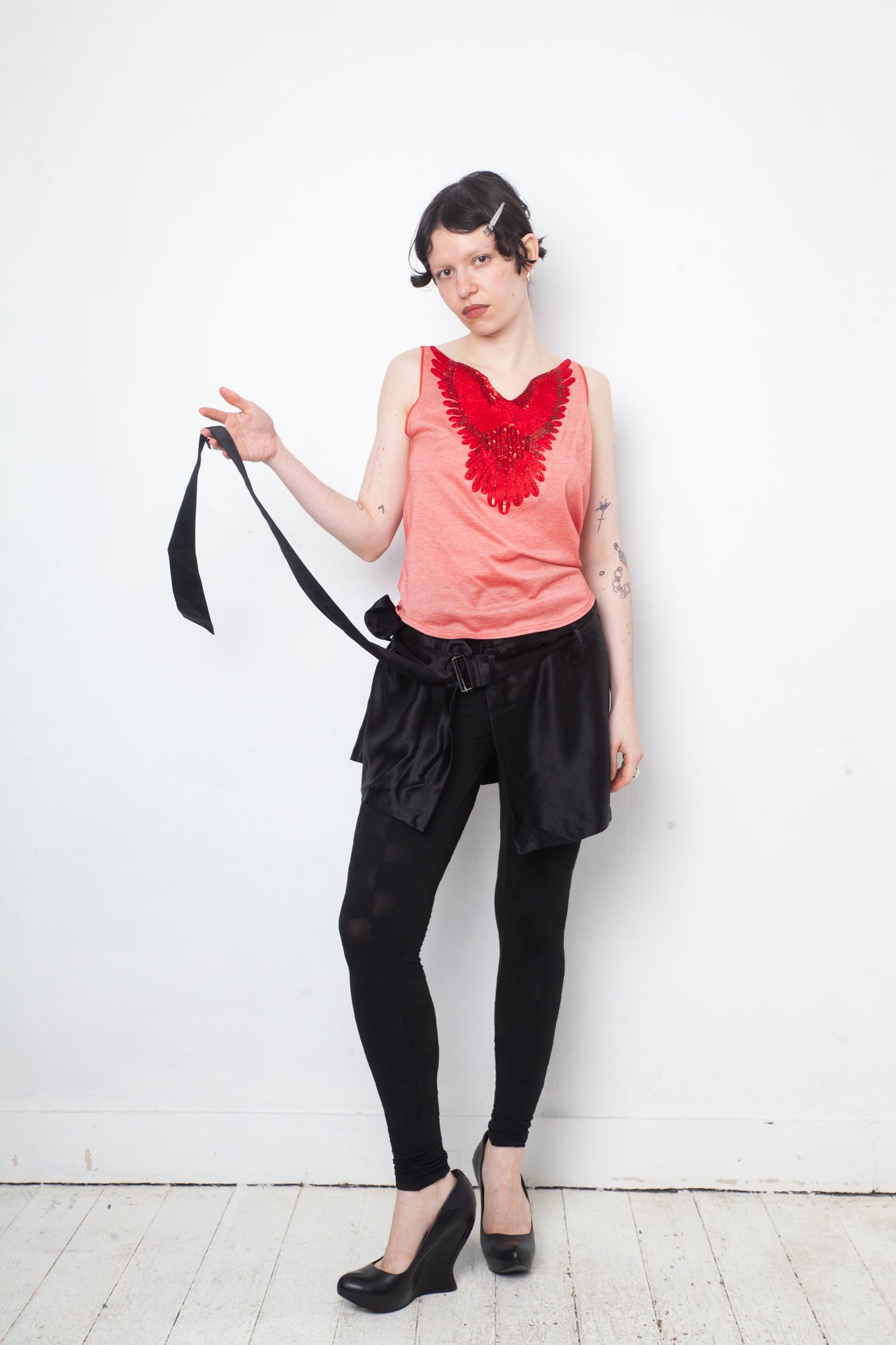 Maison Margiela white label Fall 2008 black chequered leggings