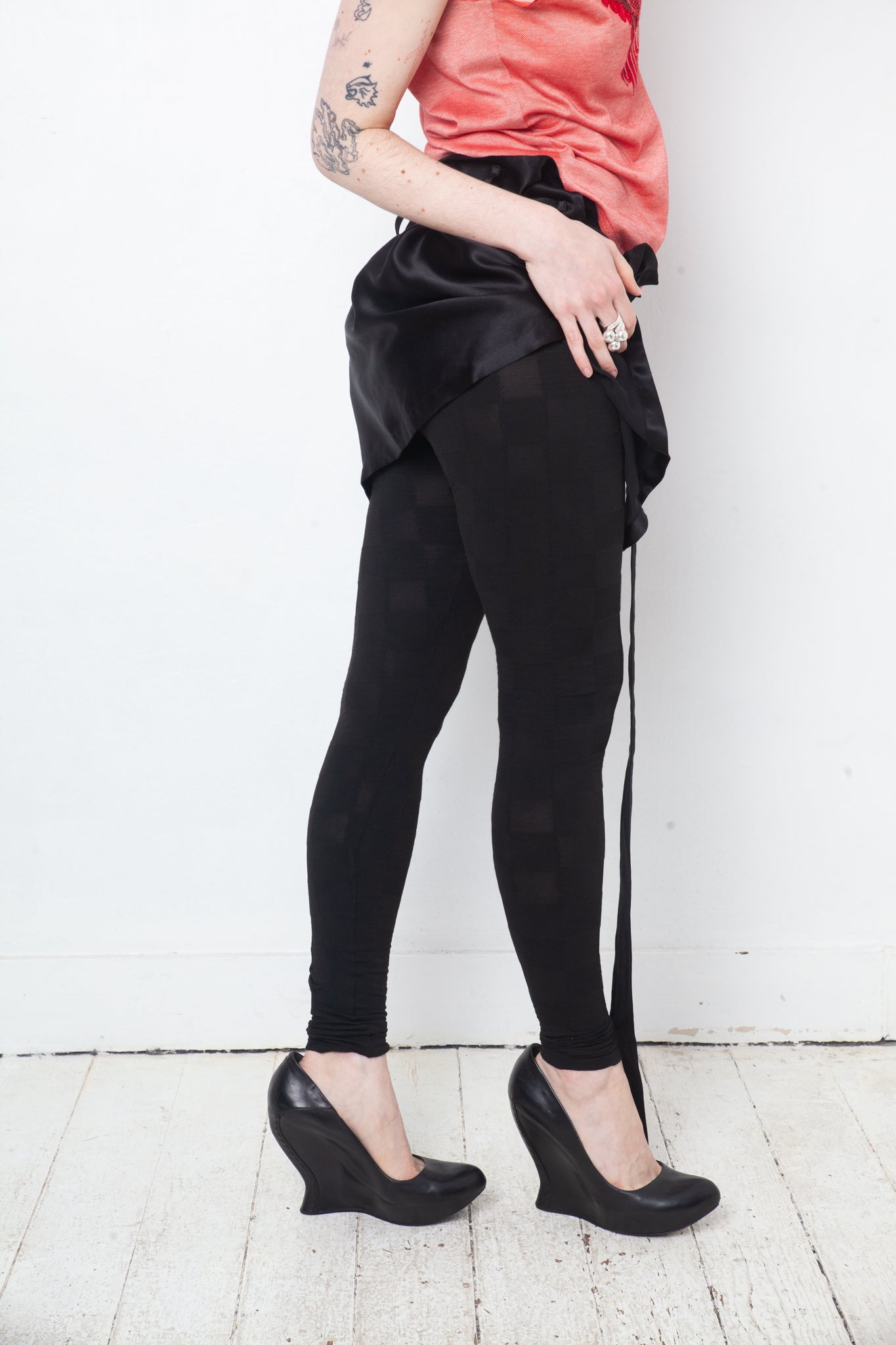 Maison Margiela white label Fall 2008 black chequered leggings