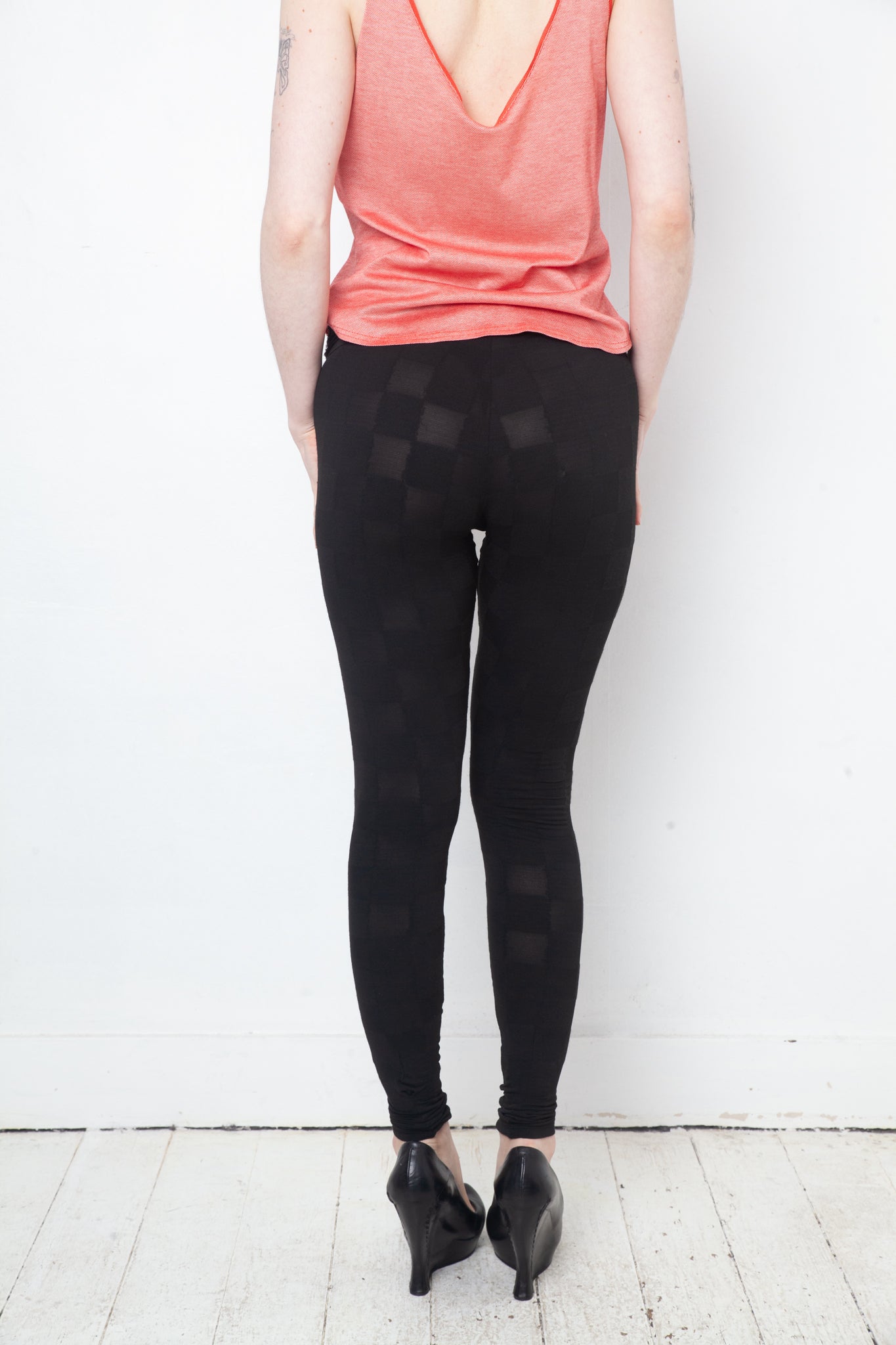 Maison Margiela white label Fall 2008 black chequered leggings