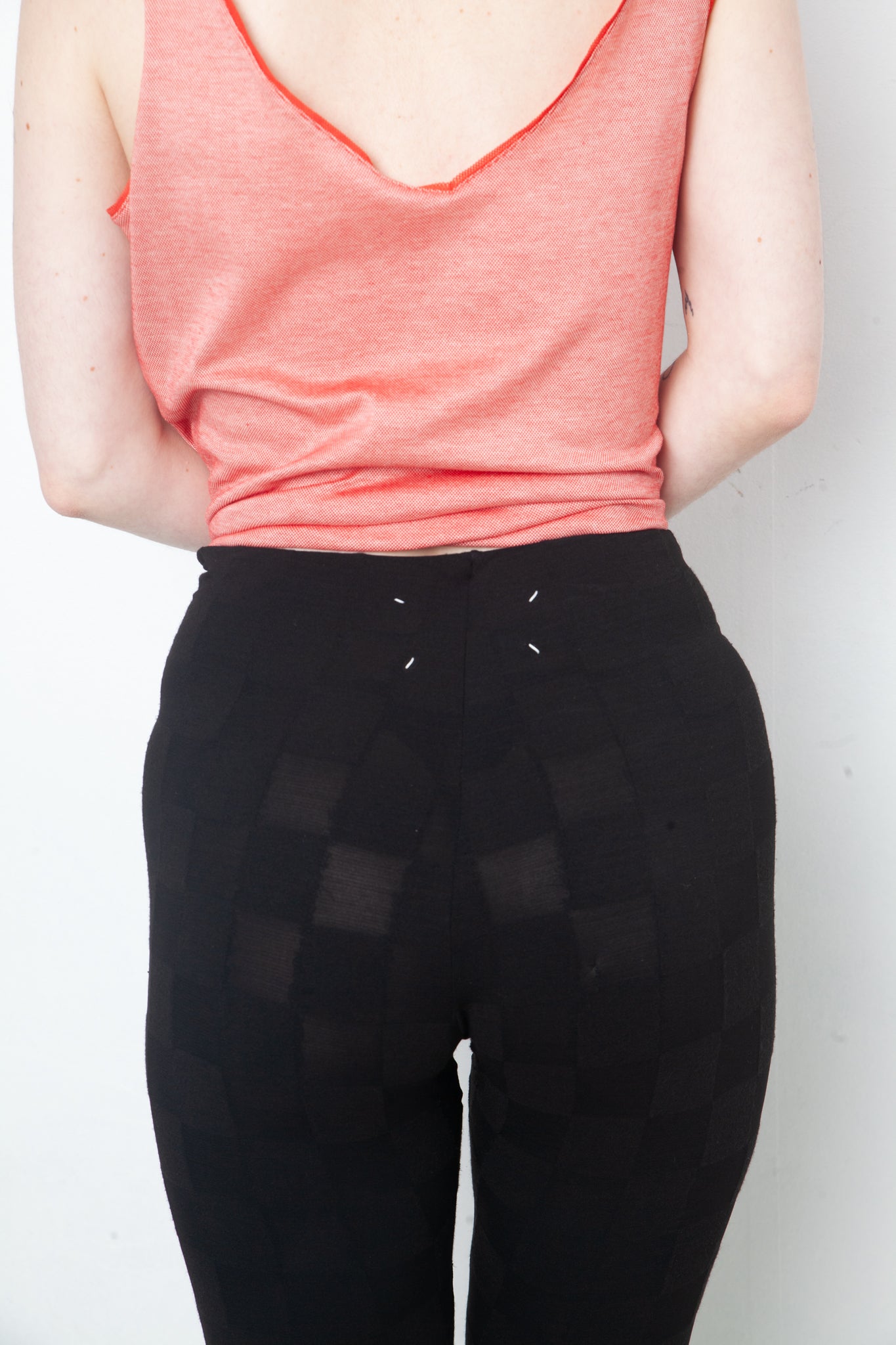 Maison Margiela white label Fall 2008 black chequered leggings