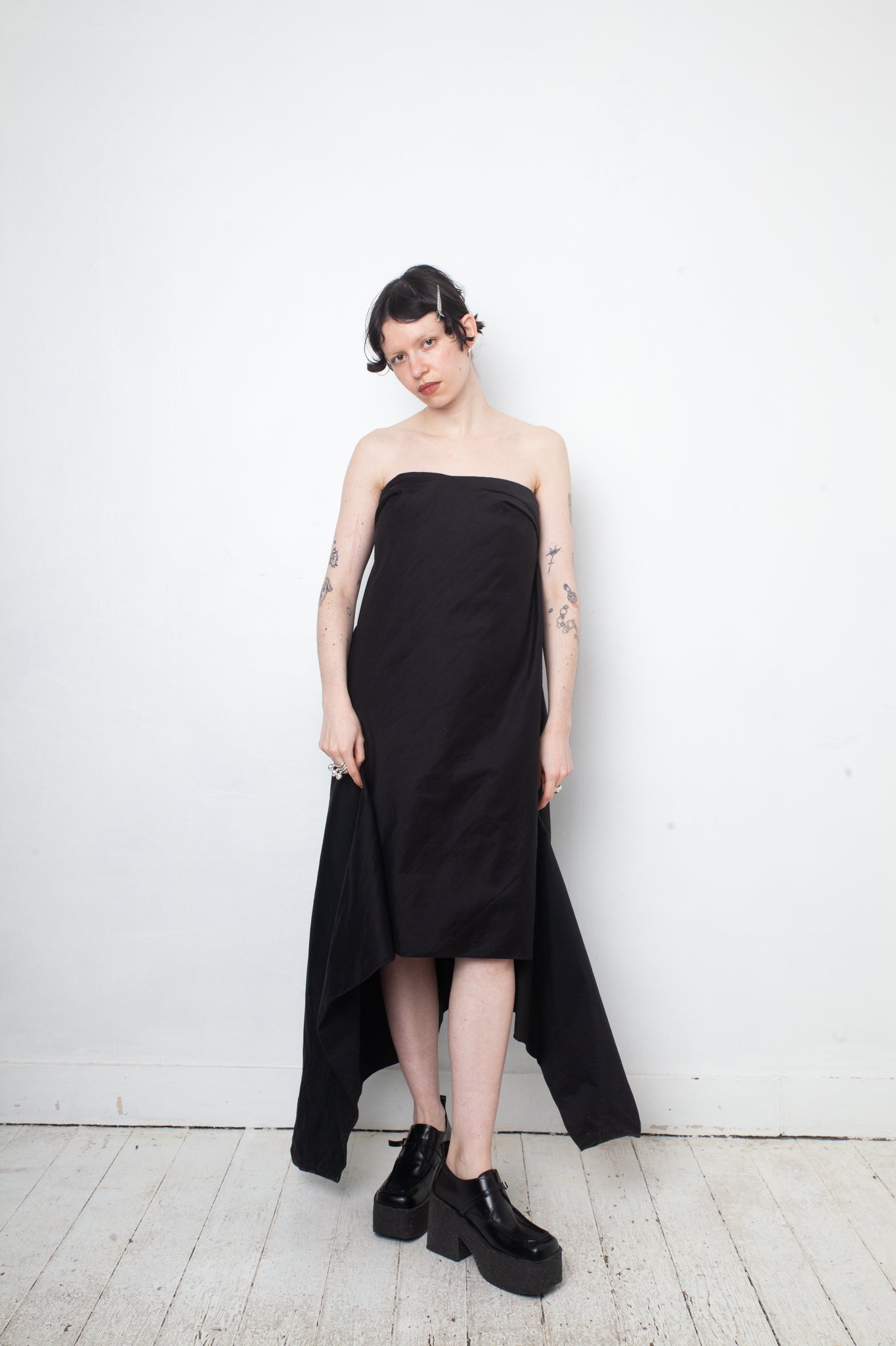 Rick Owens Spring 2011 black cotton and silk bustier dress