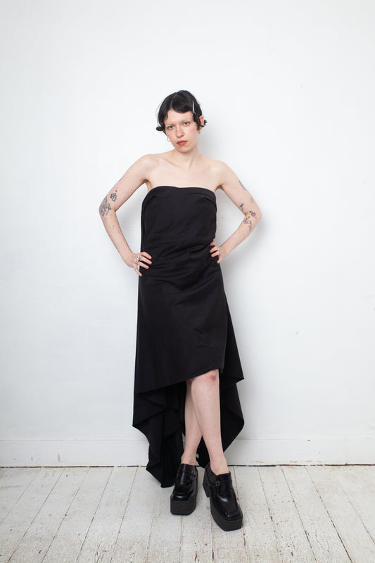 Rick Owens Spring 2011 black cotton and silk bustier dress