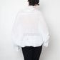 Junya Watanabe white lace draped shirt with balloon sleeves