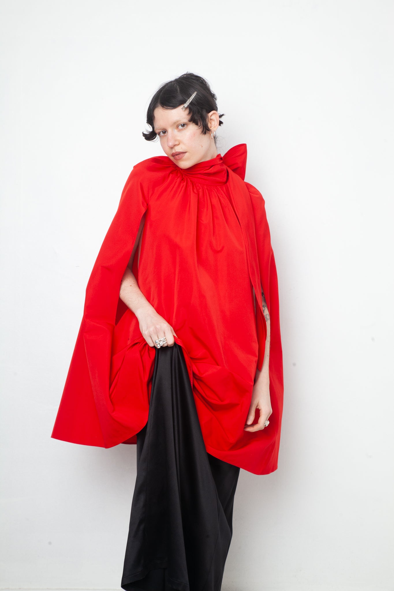 Valentino 2020’s red cape with bow in back