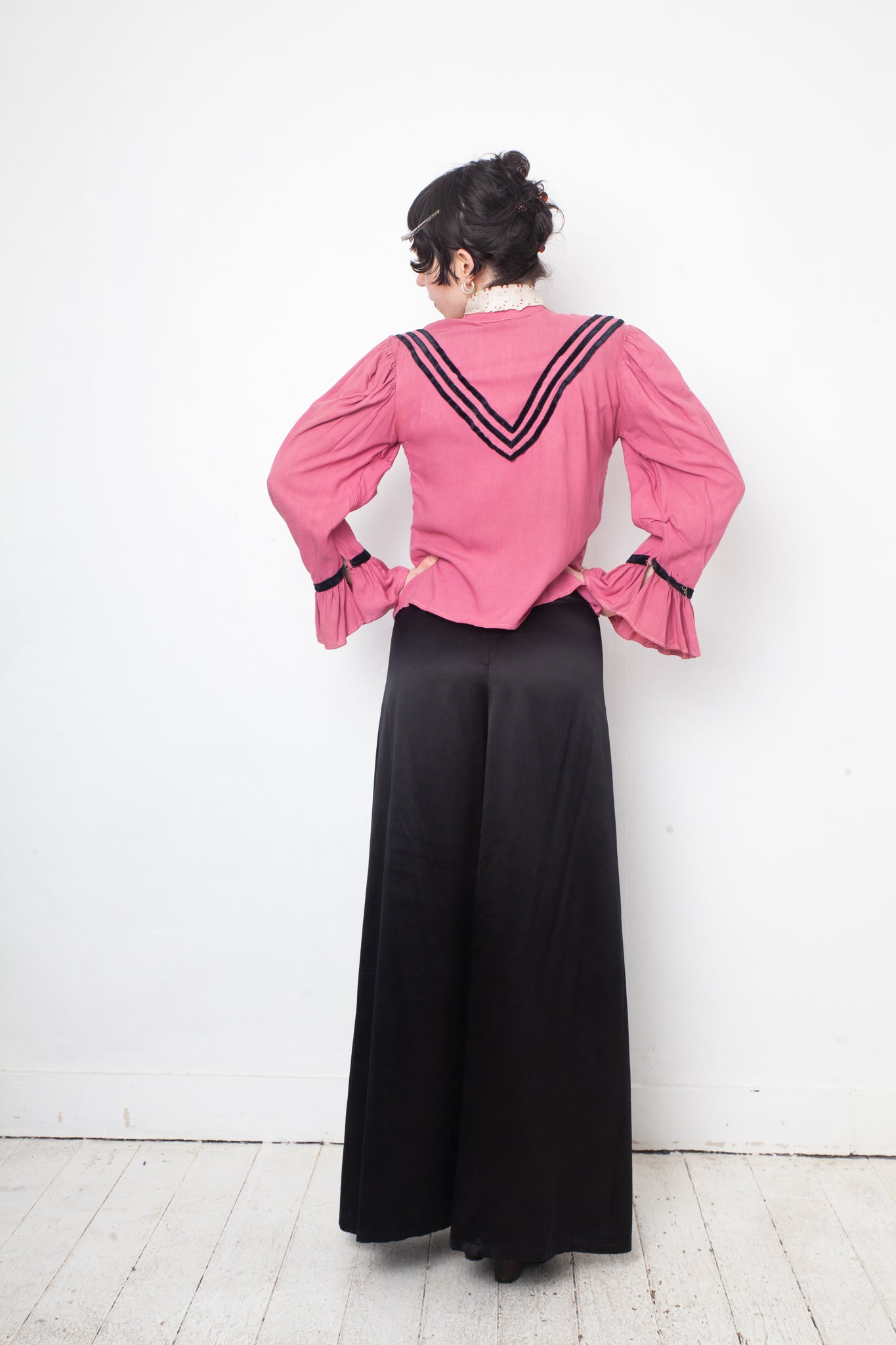 Ann Demeulemeester 2000's black silk maxi skirt