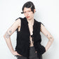 Undercover Spring 2006 unraveling fringe wool black gilet