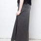 Ann Demeulemeester 2000's grey denim maxi skirt with sparkle