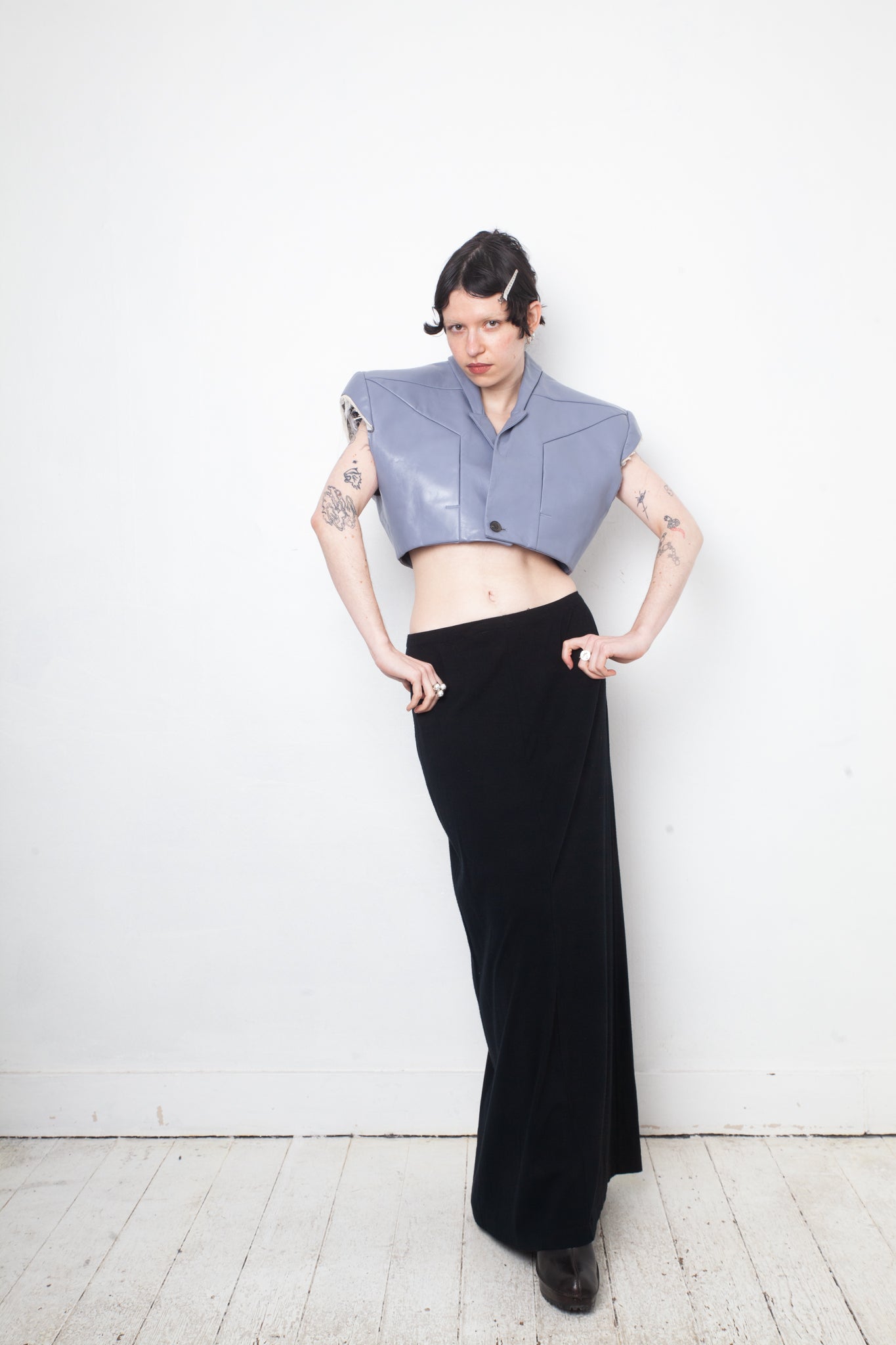 Dries van Noten 90's black rayon maxi skirt