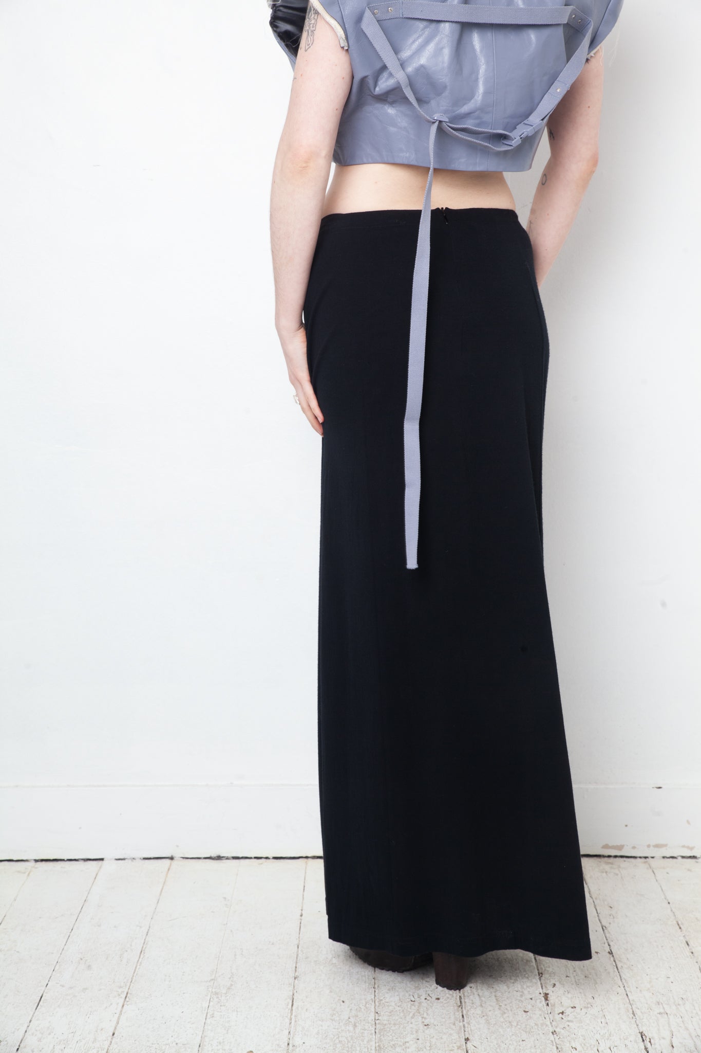 Dries van Noten 90's black rayon maxi skirt