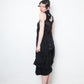 Undercover 2000's multi layer ruffle silk petticoat dress with scarf